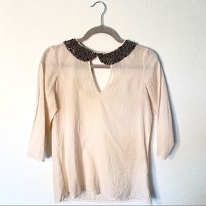Zara beaded collar top